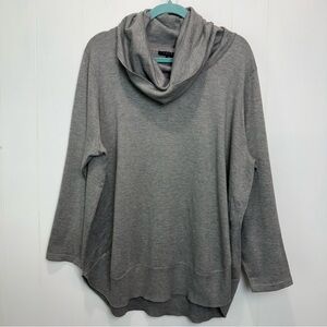 Cyrus Grey Cowl Neck Rounded Hem Rayon Blend Tunic Sweater Size 2X
